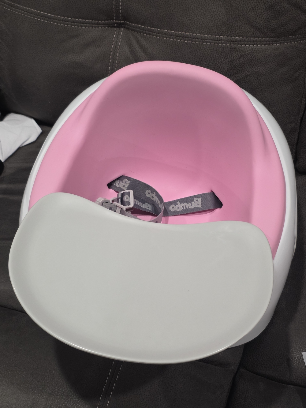 Bumbo Pink Infant Bath Seat with White Tray